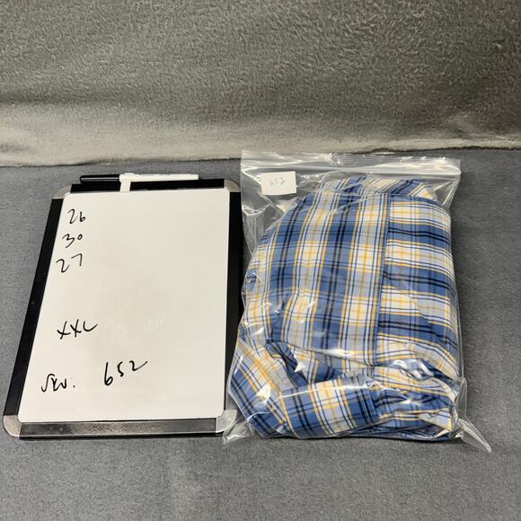 Fish Hippie Shirt Mens 2XL Blue Yellow Plaid Coastal Button Up PRIMLAND LOGO - Picture 11 of 11